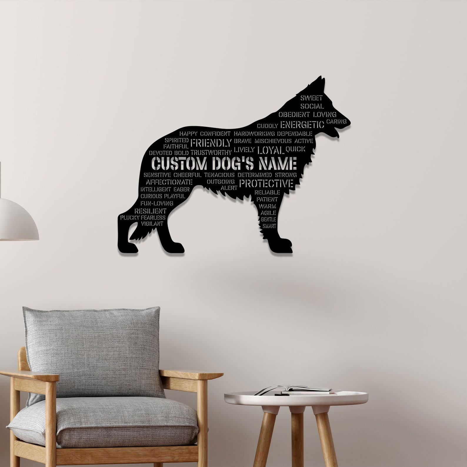 Custom German Shepherd Dog Traits Metal Wall Art with LED Light Illuminate Your Dog’s Personality