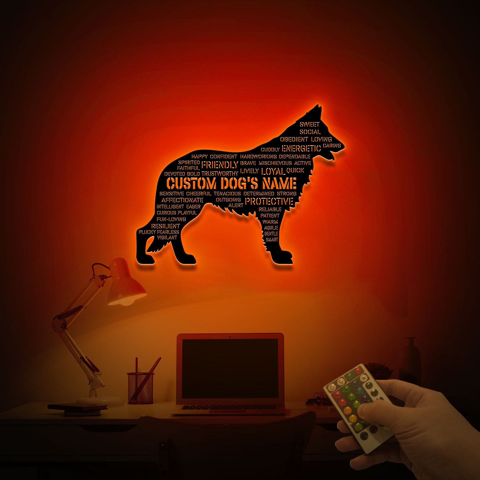 Custom German Shepherd Dog Traits Metal Wall Art with LED Light Illuminate Your Dog’s Personality