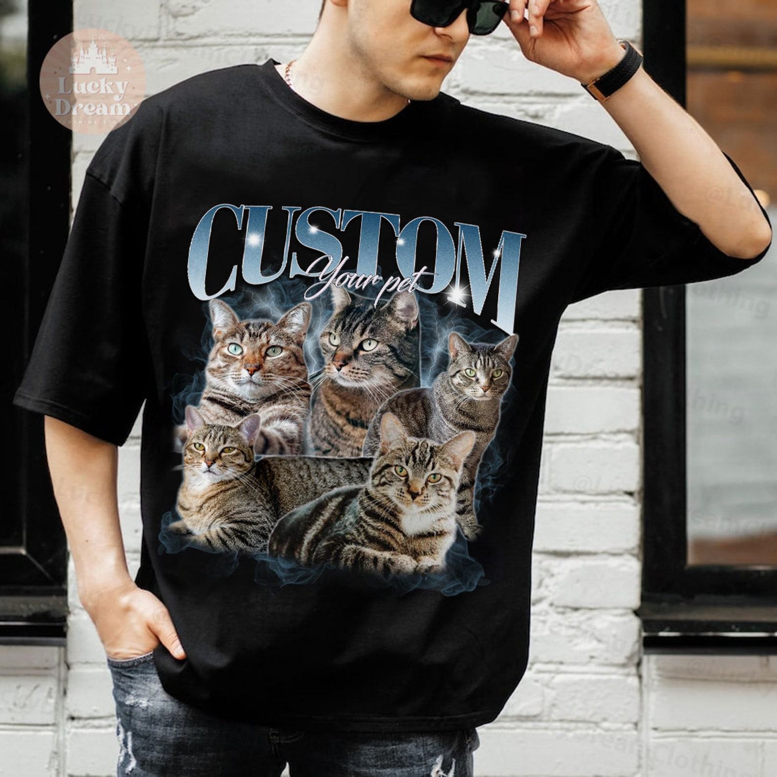 Customizable Bootleg Rap Pet Shirt Immortalize Your Furry Friend in Vintage Style