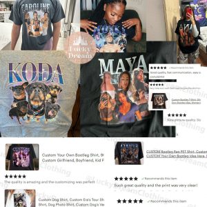 Customizable Bootleg Rap Pet Shirt Immortalize Your Furry Friend in Vintage Style