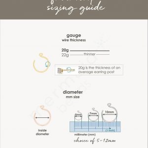 Dainty Faux Nose Ring No Piercing Needed, Sterling Silver, Rose Gold, 22g/20g