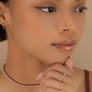 Dainty Faux Nose Ring No Piercing Needed, Sterling Silver, Rose Gold, 22g/20g