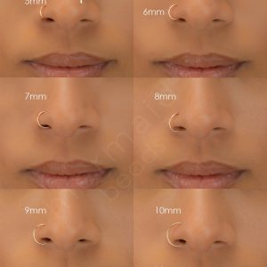 Dainty Faux Nose Ring No Piercing Needed, Sterling Silver, Rose Gold, 22g/20g