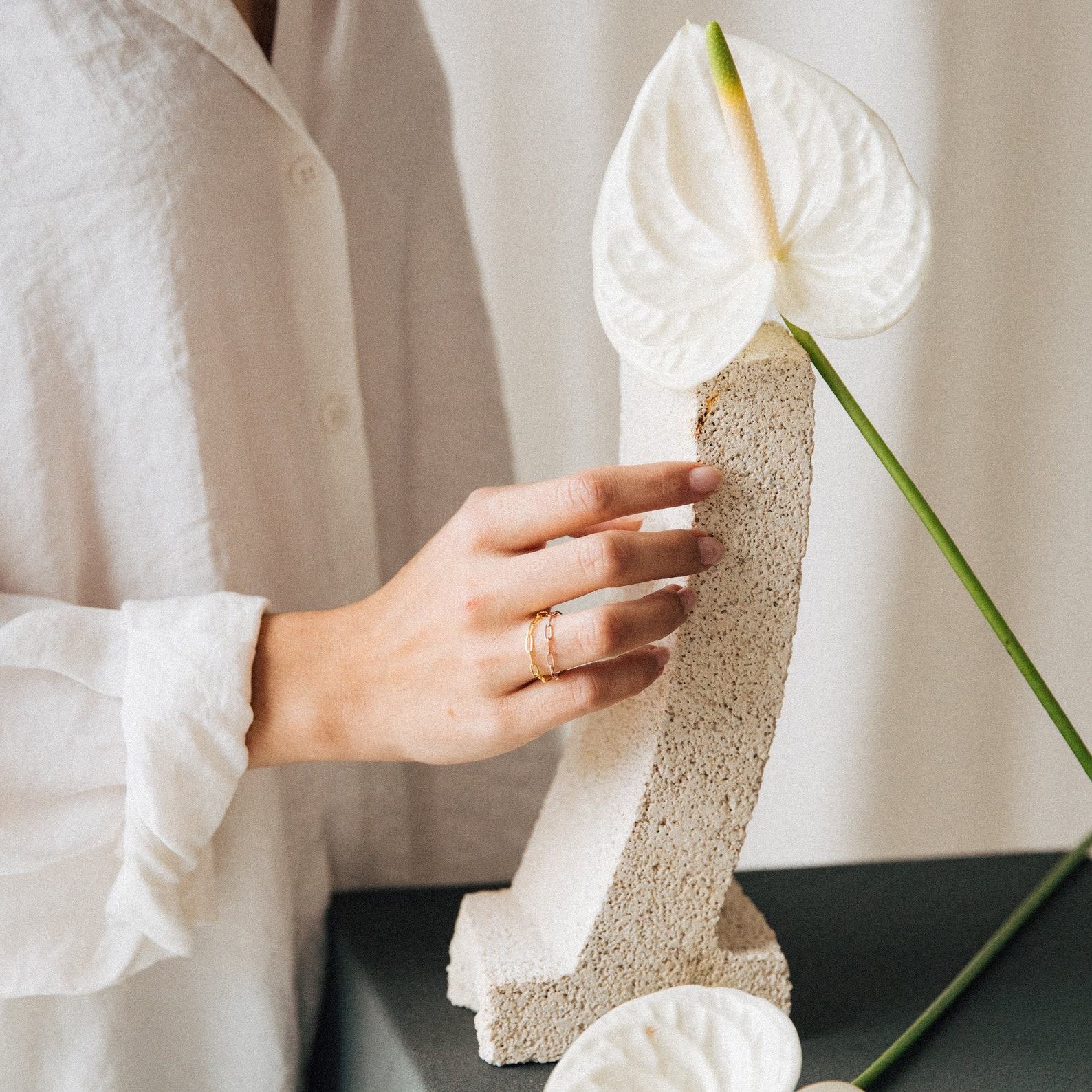 Dainty Paper Clip Chain Ring Minimalist Elegance for Stacking and Iteming