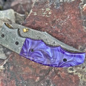 Damascus Pocket Knife The Ultimate Groomsmen, EDC, and Corporate Item