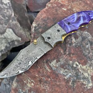 Damascus Pocket Knife The Ultimate Groomsmen, EDC, and Corporate Item
