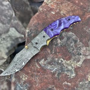 Damascus Pocket Knife The Ultimate Groomsmen, EDC, and Corporate Item