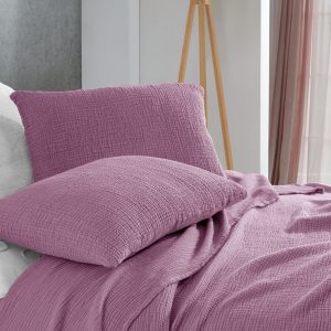 Damson Color Pure Cotton 4-Layer Gauze Throw Luxurious Comfort for All Sizes