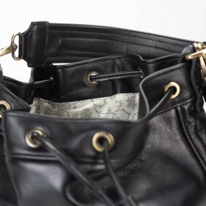 Danae The Ultimate Black Leather Drawstring Bucket Bag for Women