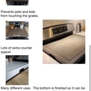 Dark Gray Farmhouse Stove Cover – Noodle Board – Cutting Board Tray – Gas & Electric Stove Top Protector