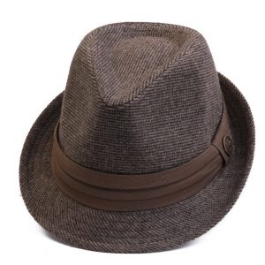 Dark Gray Tweed Fedora A Timeless Winter Accessory for Women