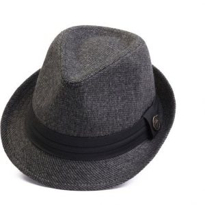 Dark Gray Tweed Fedora A Timeless Winter Accessory for Women