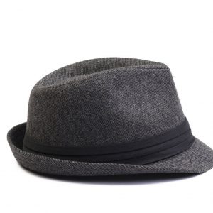 Dark Gray Tweed Fedora A Timeless Winter Accessory for Women