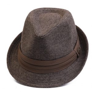 Dark Gray Tweed Fedora A Timeless Winter Essential for Men