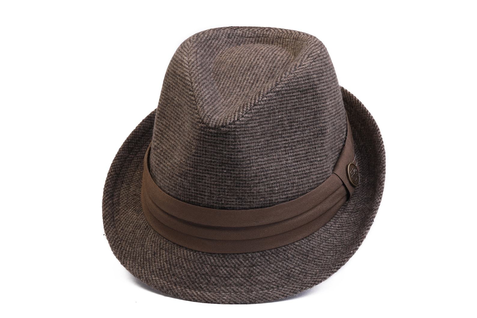 Dark Gray Tweed Fedora A Timeless Winter Essential for Men - Image 5