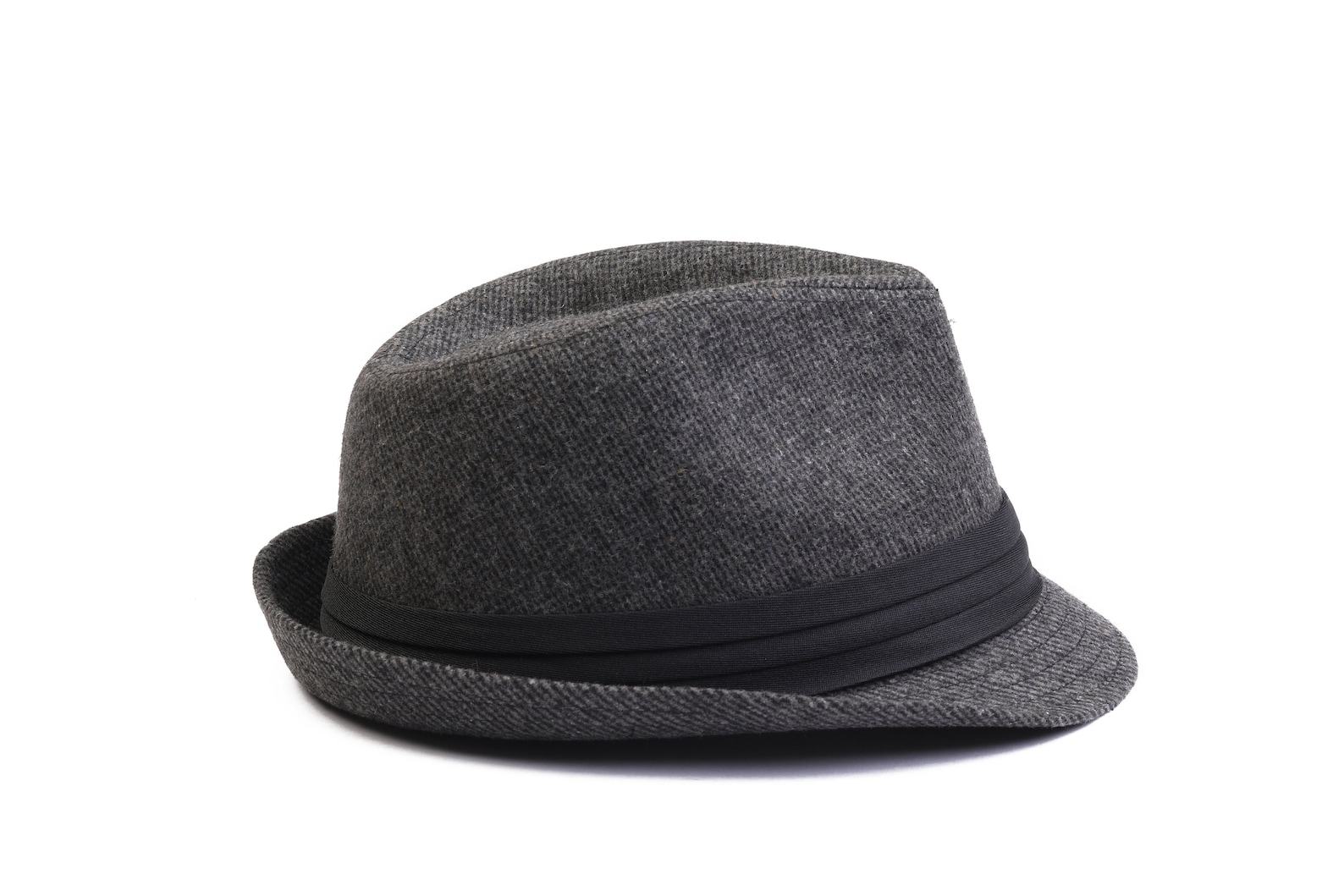 Dark Gray Tweed Fedora A Timeless Winter Essential for Men - Image 3