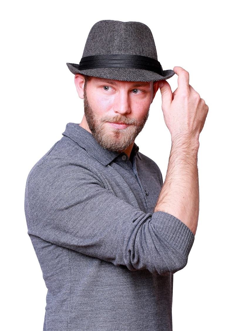 Dark Gray Tweed Fedora A Timeless Winter Essential for Men