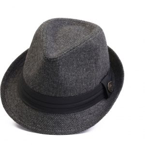 Dark Gray Tweed Fedora A Timeless Winter Essential for Men
