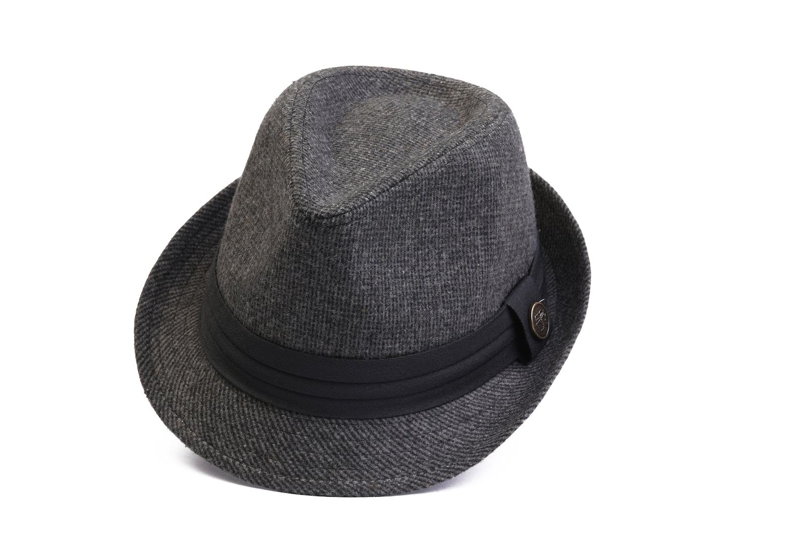 Dark Gray Tweed Fedora A Timeless Winter Essential for Men - Image 2