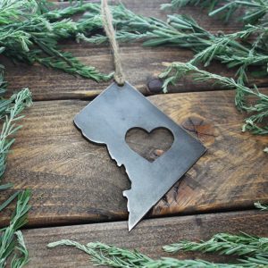 DC Metal State Heart Christmas Tree Ornament A Festive Holiday Keepsake from the District of Columbia