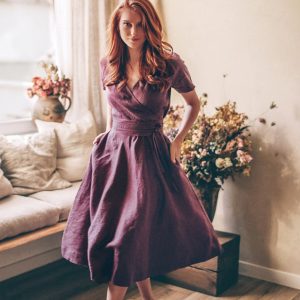 Deep Green Linen Dress Classic, Elegant, and Sustainable Summer Style