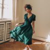 Deep Green Linen Dress Classic, Elegant, and Sustainable Summer Style