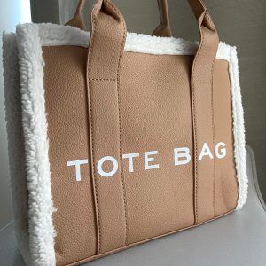 Designer-Inspired Fur Tote Bag A Vintage-Chic Statement for Her