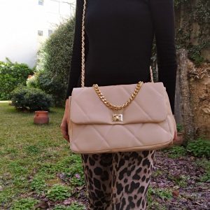 DIAMONDS ARE ETERNAL Timeless Leather Crossbody Bag, Quilted & Convertible