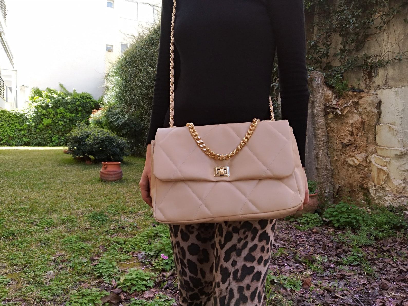 DIAMONDS ARE ETERNAL Timeless Leather Crossbody Bag, Quilted & Convertible - Image 2
