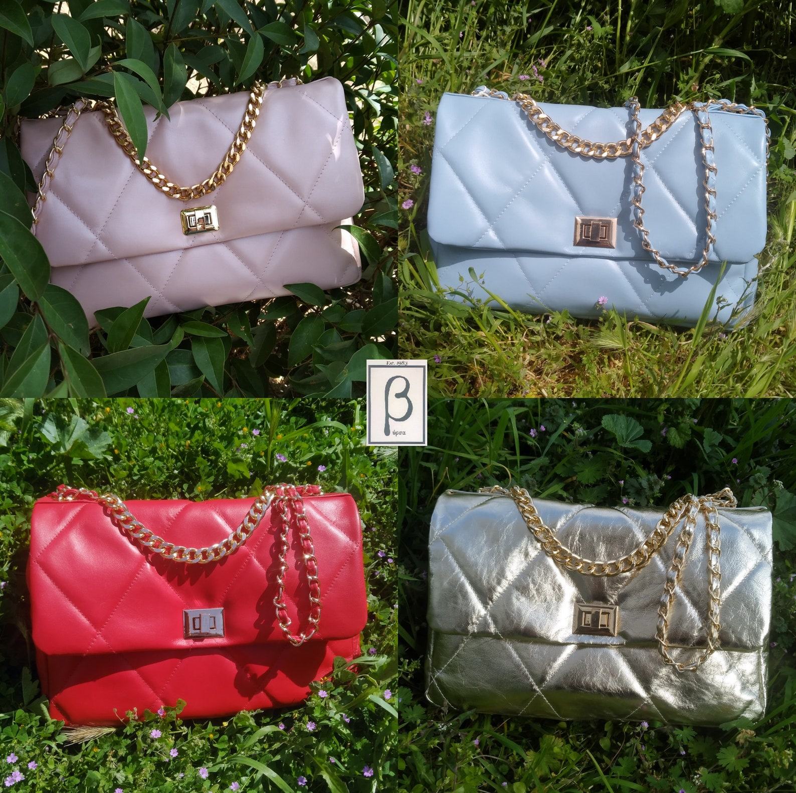 DIAMONDS ARE ETERNAL Timeless Leather Crossbody Bag, Quilted & Convertible