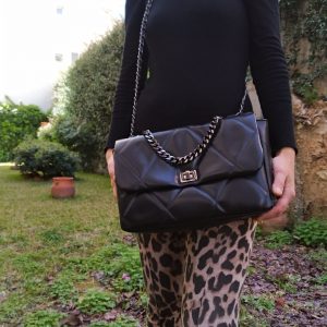 DIAMONDS ARE ETERNAL Timeless Leather Crossbody Bag, Quilted & Convertible