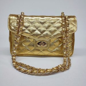 DIAMONDS Style Timeless Leather Shoulder Bag, Elegant Handbag, Quilted Evening Bag, Crossbody Bag