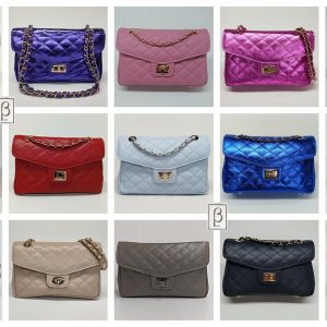 DIAMONDS Style Timeless Leather Shoulder Bag, Elegant Handbag, Quilted Evening Bag, Crossbody Bag