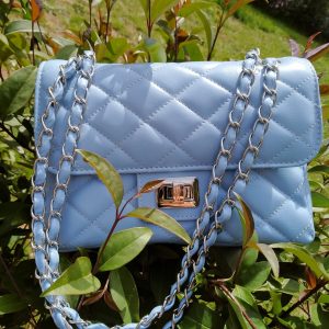 Diamonds V Style Classic and Elegant Leather Shoulder Bag for Evening Occasions