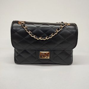 Diamonds V Style Classic and Elegant Leather Shoulder Bag for Evening Occasions