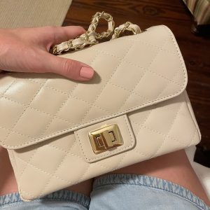 Diamonds V Style Classic and Elegant Leather Shoulder Bag for Evening Occasions