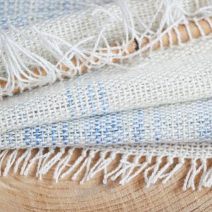 Dip Dye Wool Tapestry Wall Hanging – Beige Fiber Art Decor – Japandi Wabi Sabi Style