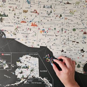 Discover the USA Personalized Travel Map with National Parks, Landmarks, and Push Pins