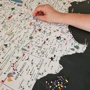 Discover the USA Personalized Travel Map with National Parks, Landmarks, and Push Pins