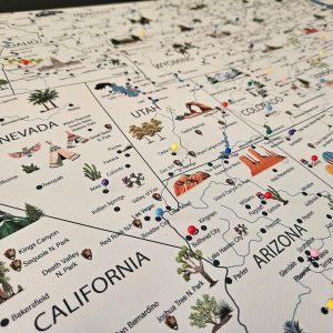 Discover the USA Personalized Travel Map with National Parks, Landmarks, and Push Pins