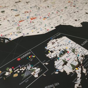 Discover the USA Personalized Travel Map with National Parks, Landmarks, and Push Pins