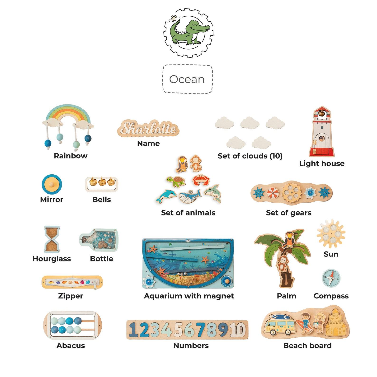 DIY Busy Board Kit  Montessori Sensory Board Parts & Accessories – Baby Birthday Present