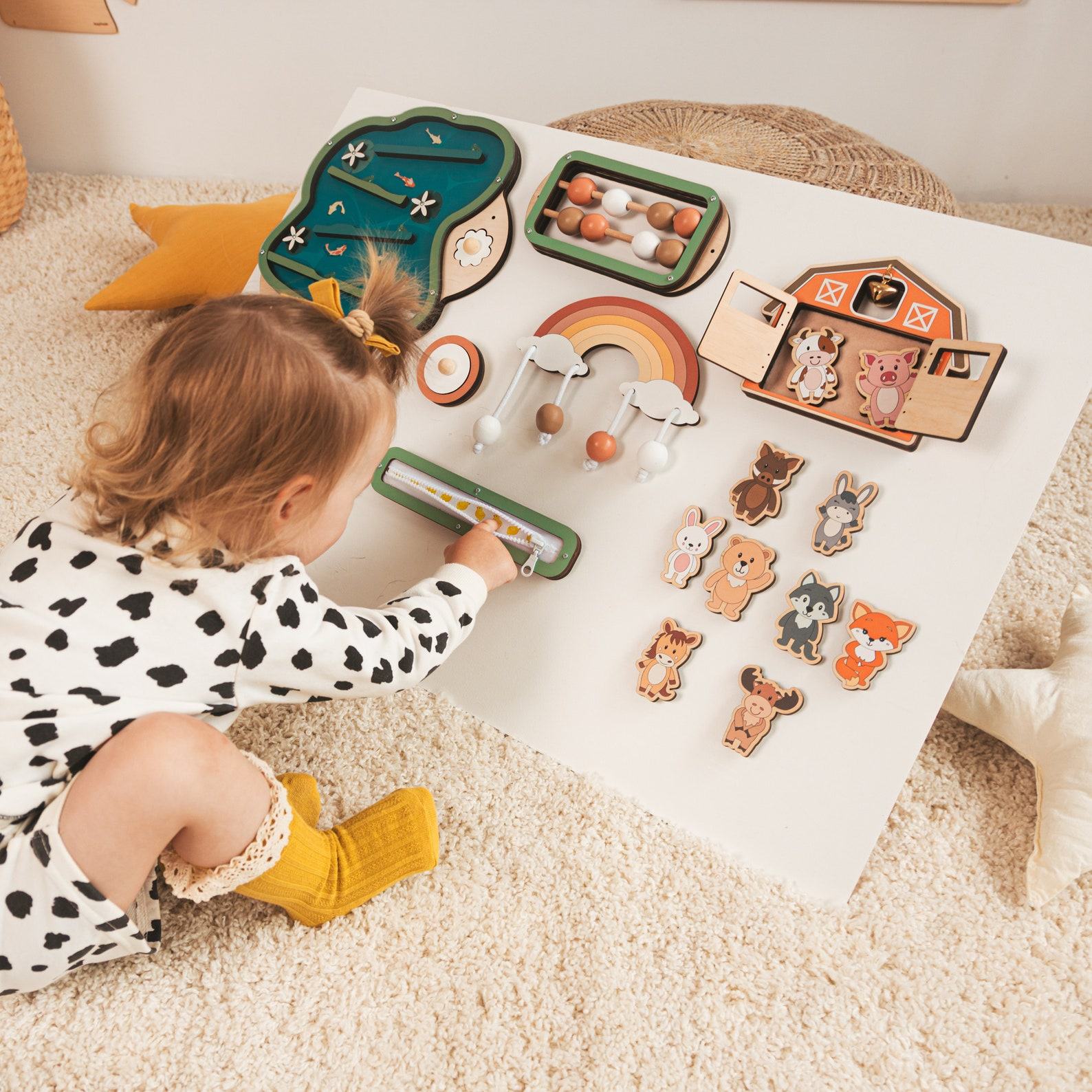 DIY Montessori Busy Board Parts Kit  Sensory Toys, Hourglass & More – Handmade Baby Present