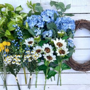 DIY Summer Wreath Kit Craft Your Own Hydrangea and Sunflower Masterpiece