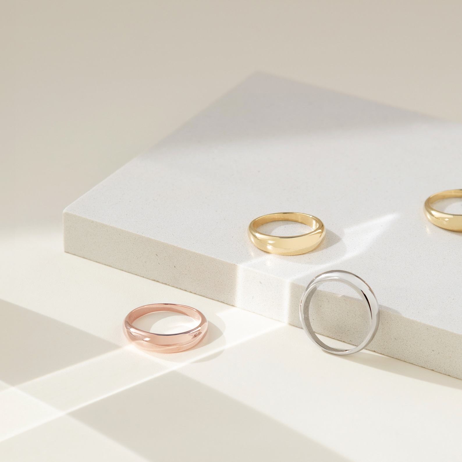 DOME Ring Minimalist Geometric Statement Ring in Silver, Gold, or Rose Gold (RR001)