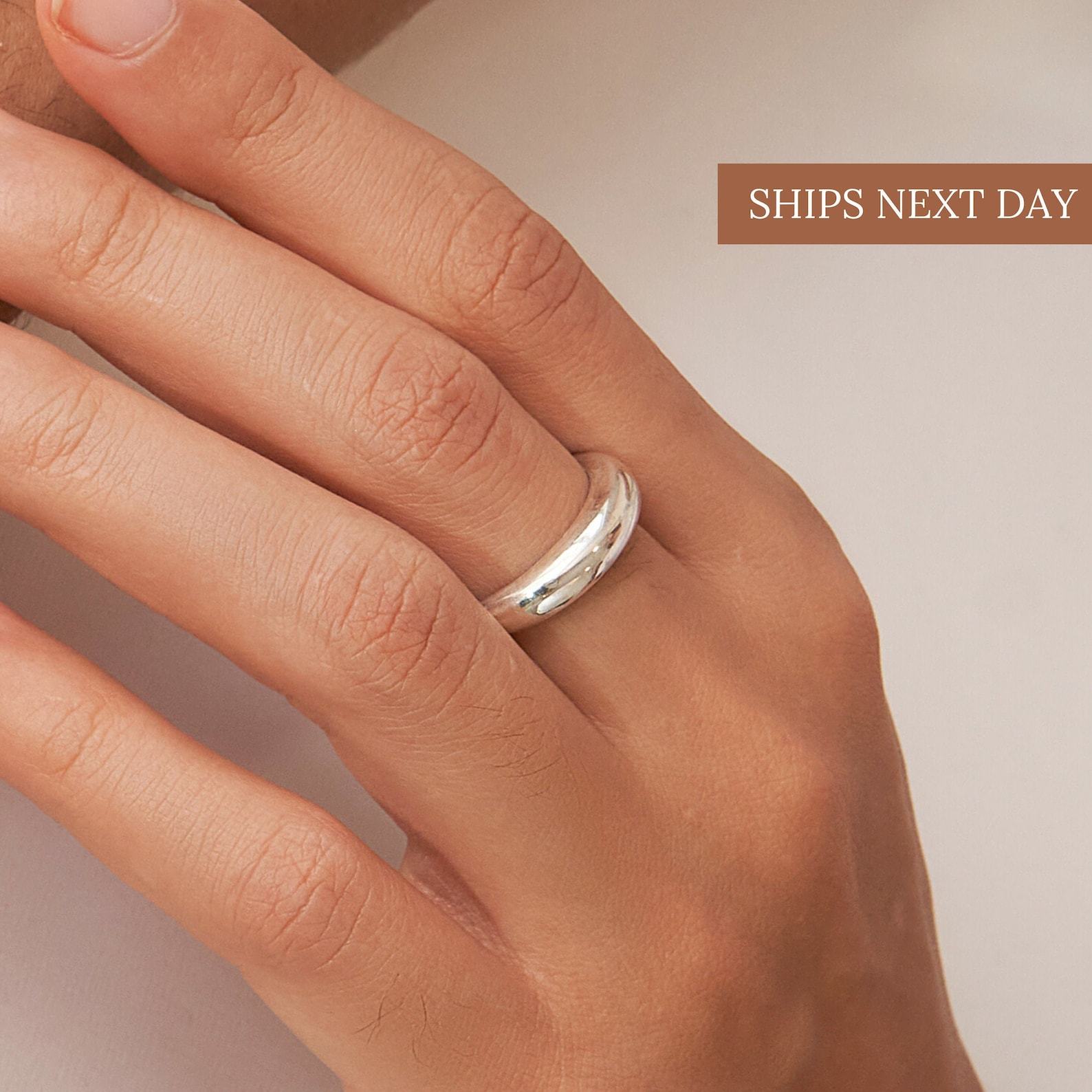 DOME Ring Minimalist Geometric Statement Ring in Silver, Gold, or Rose Gold (RR001)