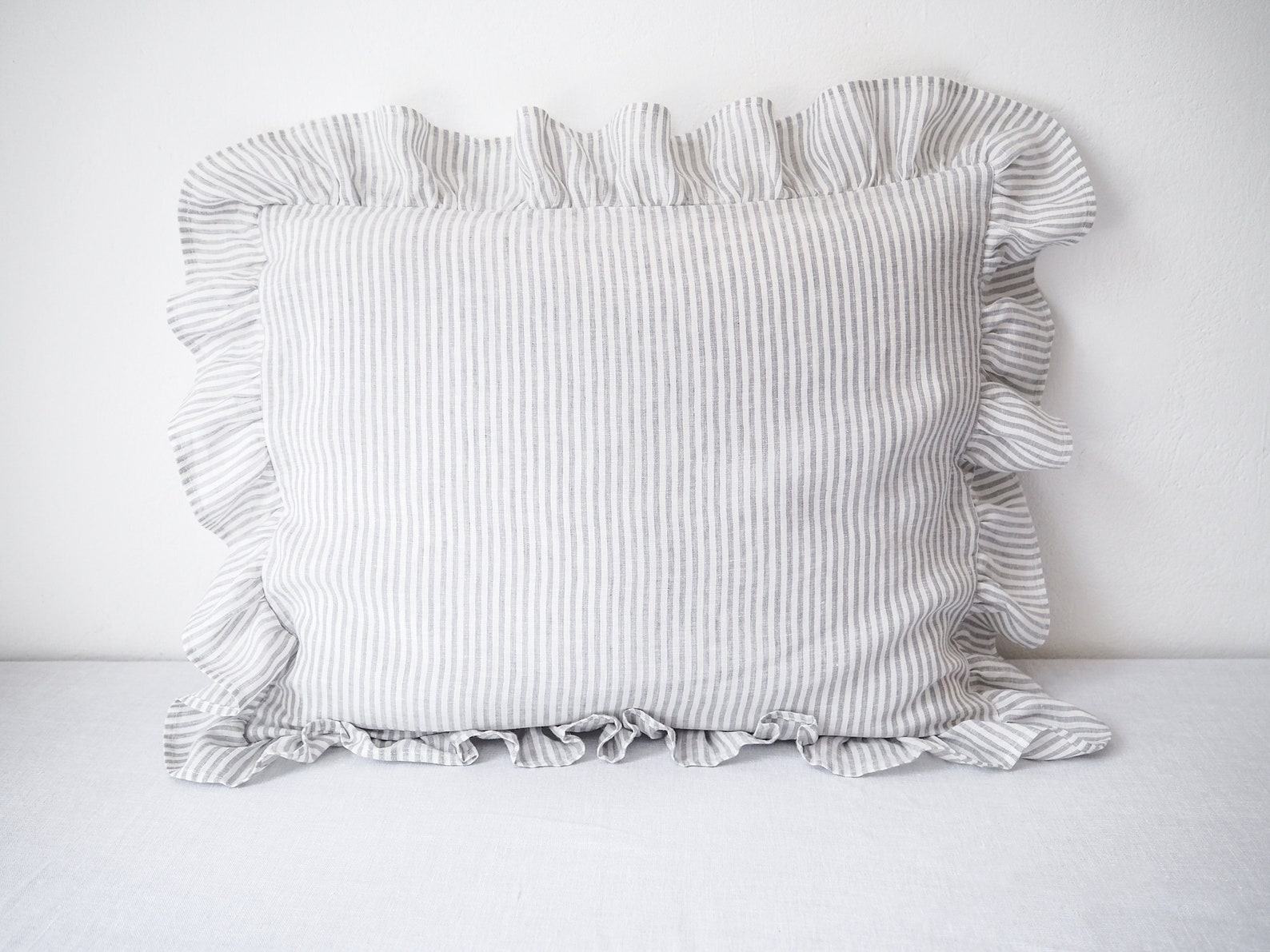 Dreamy Linen Pillowcase Embrace the Elegance of Ruffles - Image 5