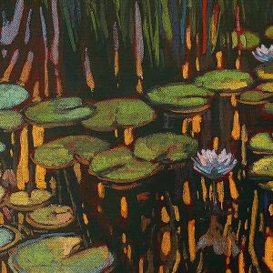 Dusk on the Pond A Tranquil Sunset Gicle Print by Jan Schmuckal