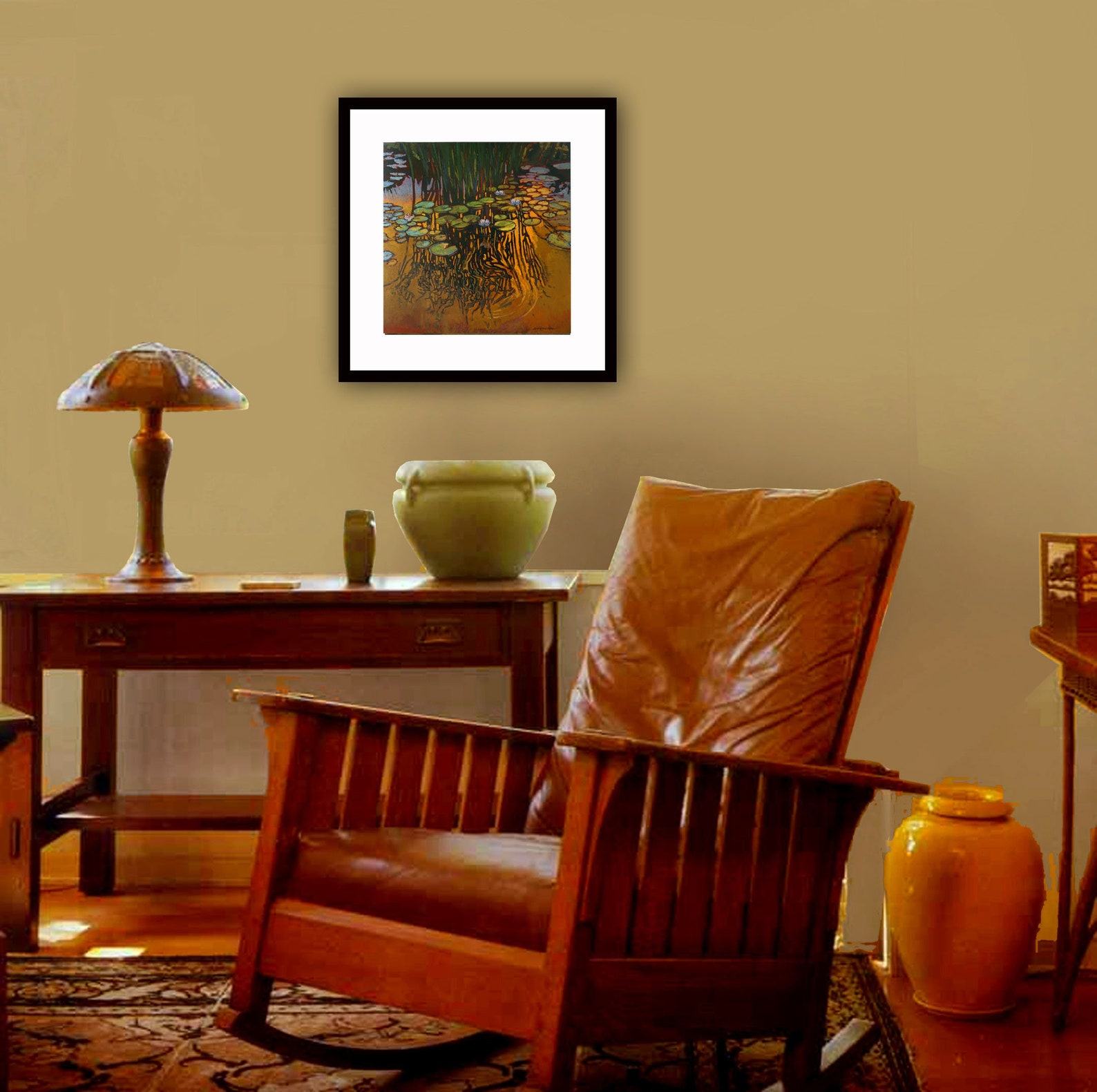 Dusk on the Pond A Tranquil Sunset Gicle Print by Jan Schmuckal