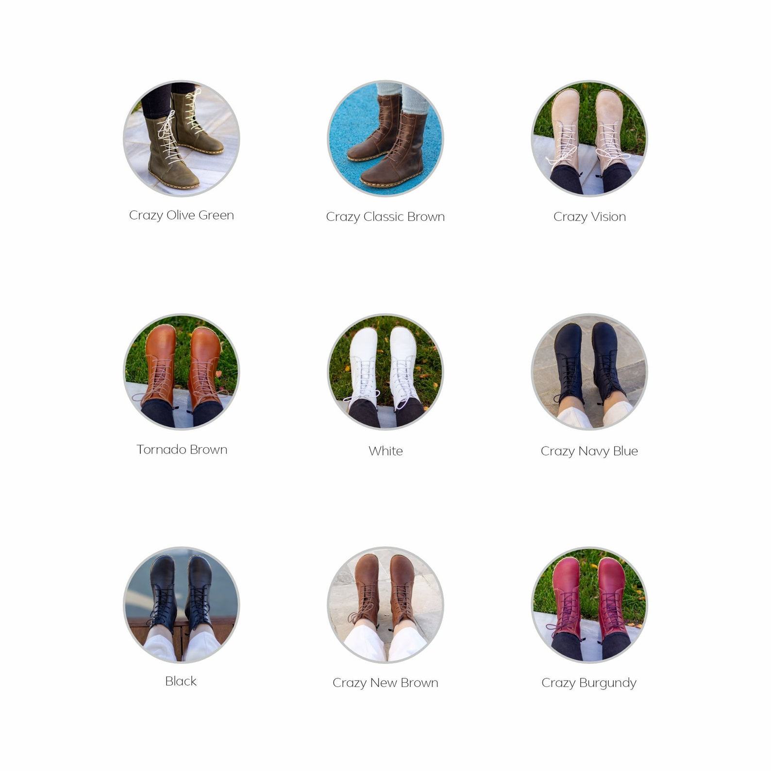 Earth Shoe Barefoot Boots | Grounding Copper Rivet | Crazy New Brown Leather Boots for Women